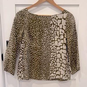J. CREW Silk Animal Print Blouse